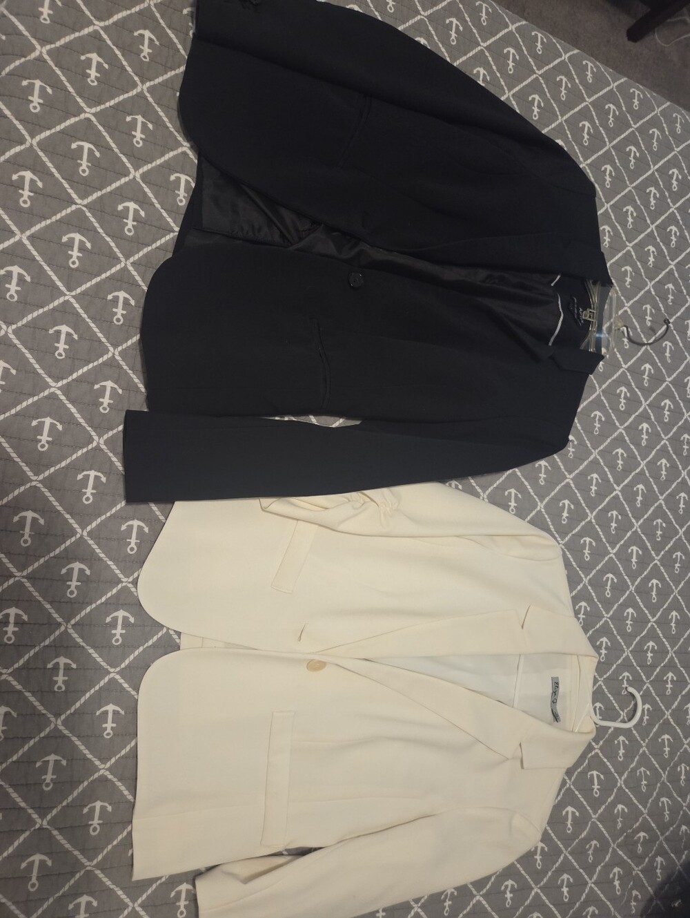 Classic Black And White Women's Single-Button Blazer